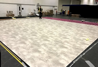 A raised platform at Comic Con