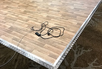 Platform with chequer plate ramped edge