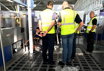 Qik-Link Cable Management Raised Platform installed at Stansted Airport for their new Body Scanners to sit on