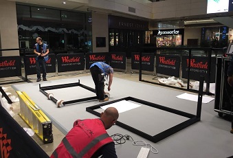 A platform for a retail pop-up for major retailer at Westfield